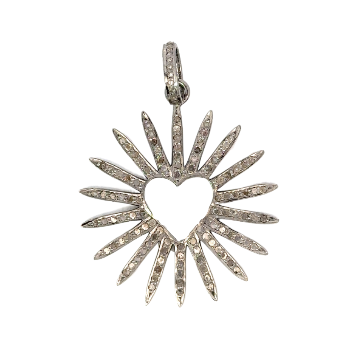Pave Bursting Heart Pendant