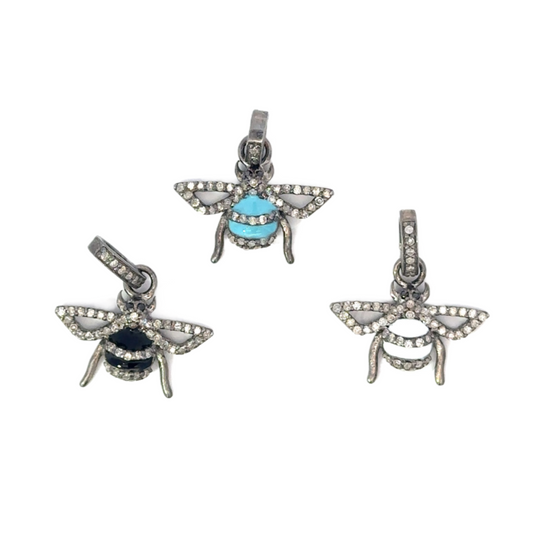 Enamel and Diamond Bee Pendant