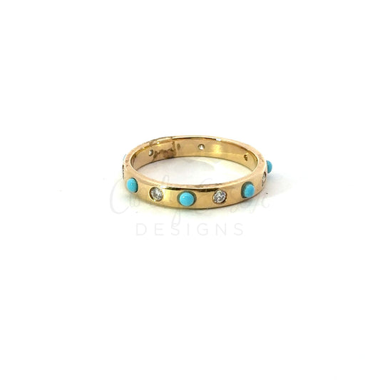 Band with Turquoise and Diamond Accents