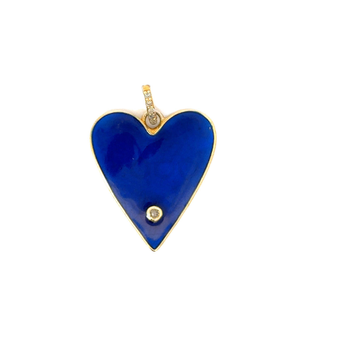 Enamel Heart Pendant with Diamond