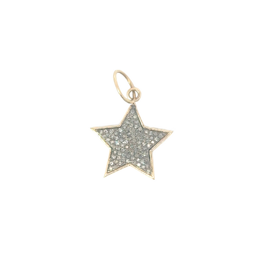 Mixed Metal Pave Diamond Star Pendant