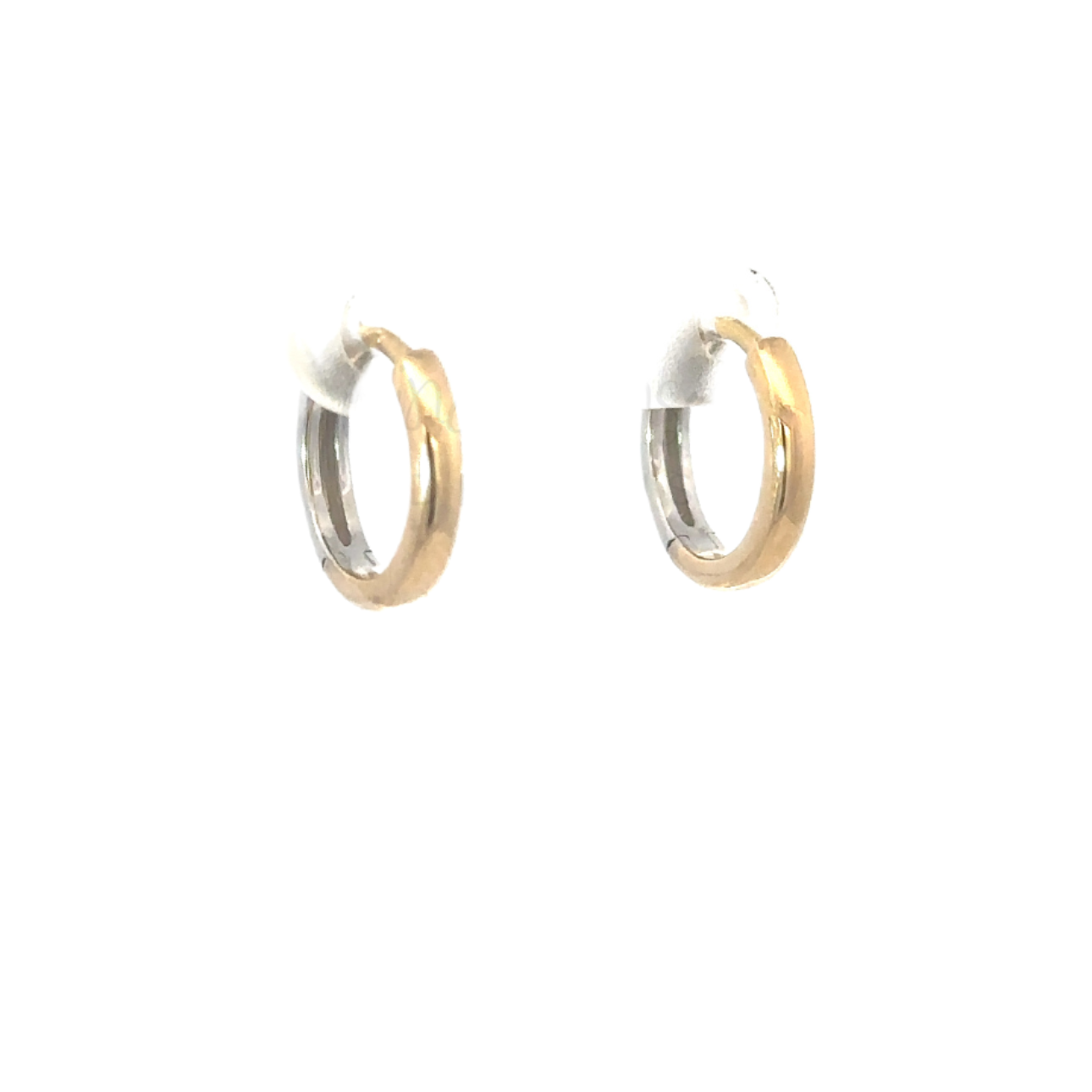Yellow and White Gold Reversible 12mm Huggie