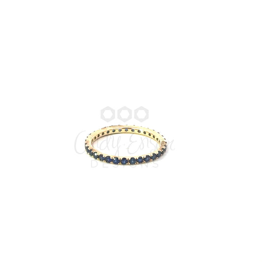 Yellow Gold Band with Blue Sapphires
