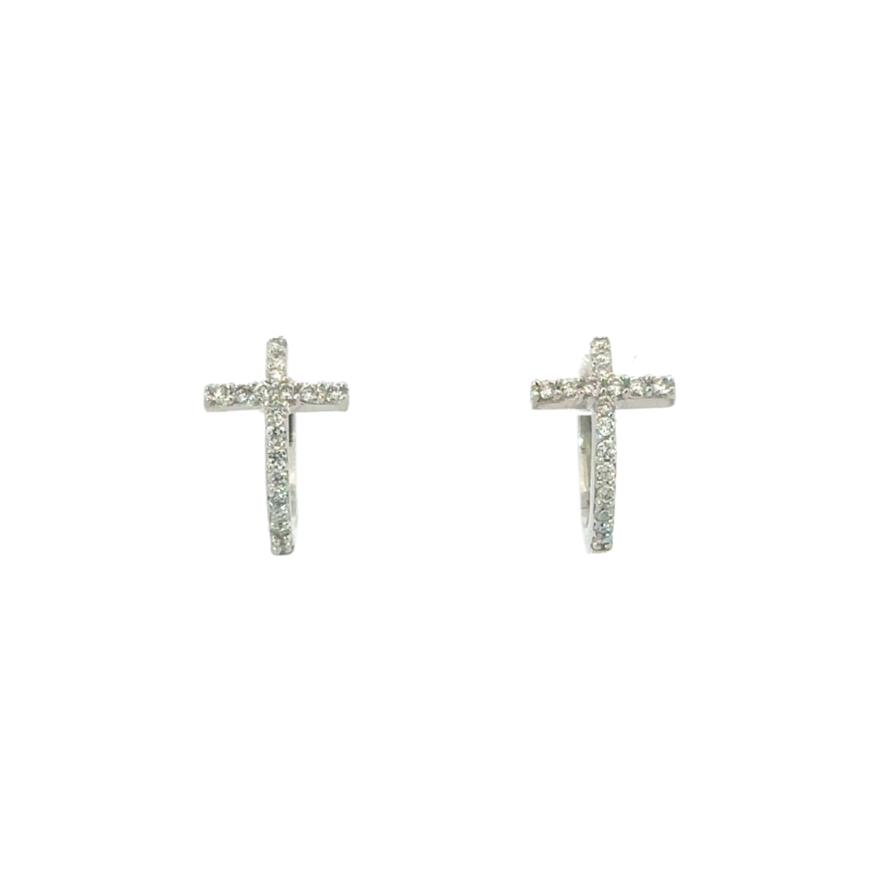 Pave Cross Huggie