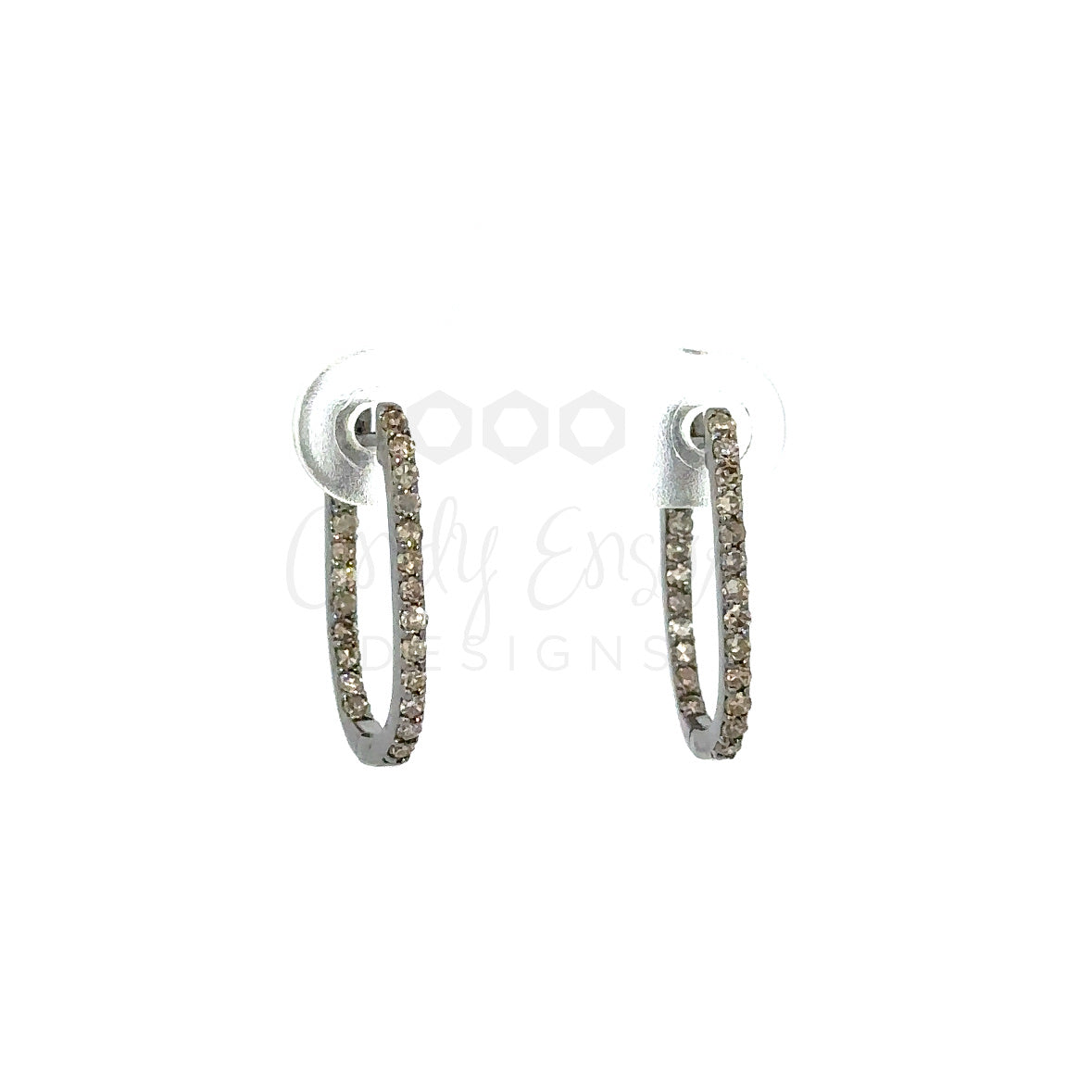 Pave Double Sided Paper Clip Earring