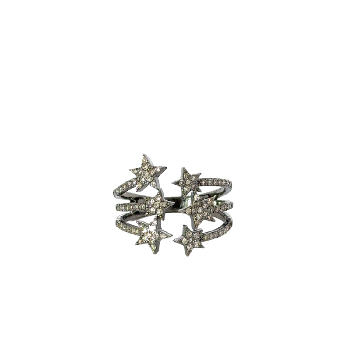 Pave Open Multi Star Ring