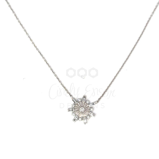 7 Point Starburst Necklace with Diamond Accents