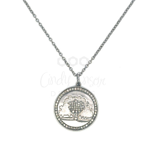 Tree of Life Sterling Disc Pendant