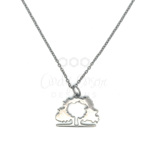 Tree of Life Sterling Hollow Necklace
