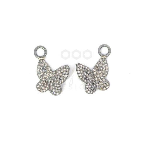 Sterling Pave Butterfly Earring Charm