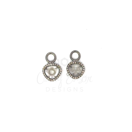 Sterling Pave Sliced Diamond Earring Charm