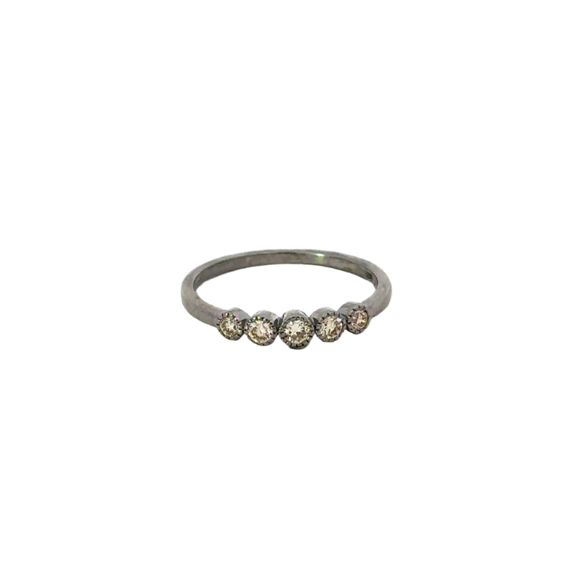 Sterling 5 Diamond Milgrain Ring