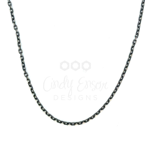 18” Sterling Silver Black Rhodium-Plated Chain