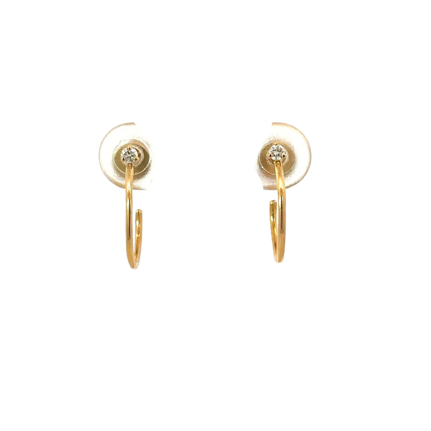 Hoop Earring with Prong Set Diamond Post