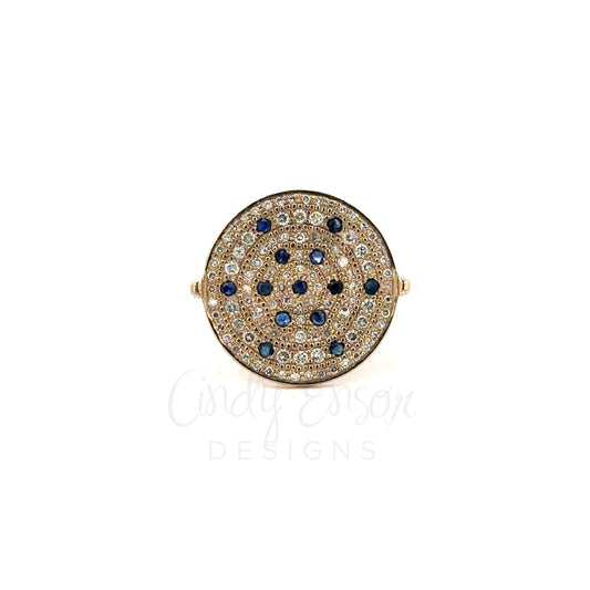Sapphire and Diamond Disc Ring