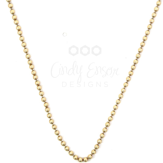 14k Bead Ball Chain Necklace