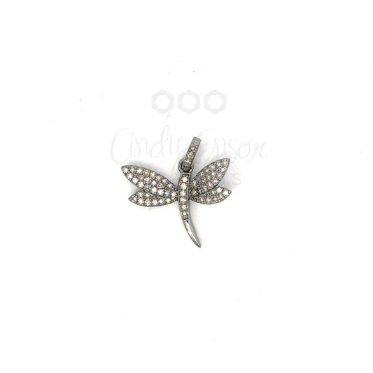 Tiny Pave Diamond Dragonfly Pendant