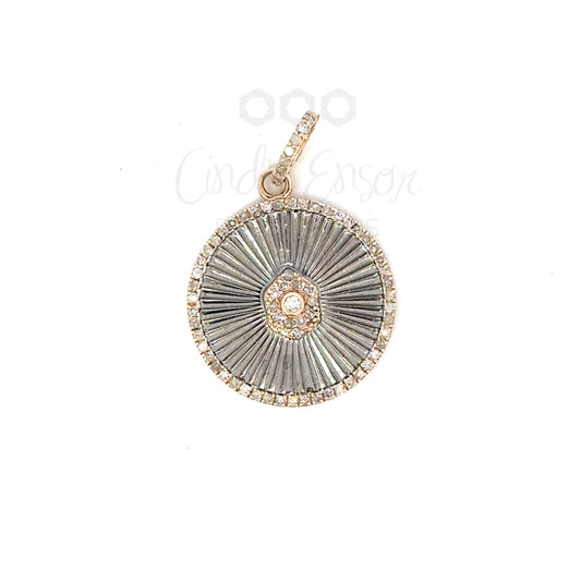 Mixed Metal Fluted Disc Pendant