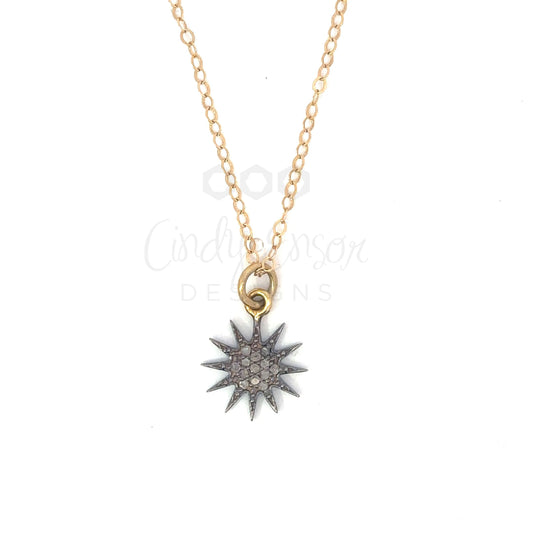 Gold Filled Necklace with Sterling Pave Star Charm