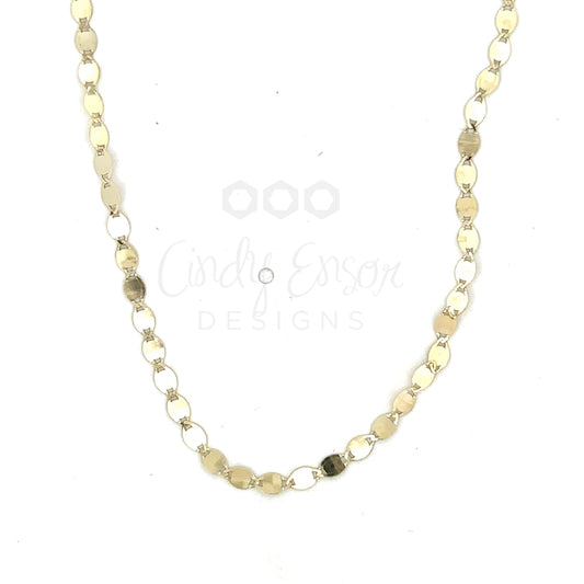 2.2mm Oval Mirror Link Chain Necklace