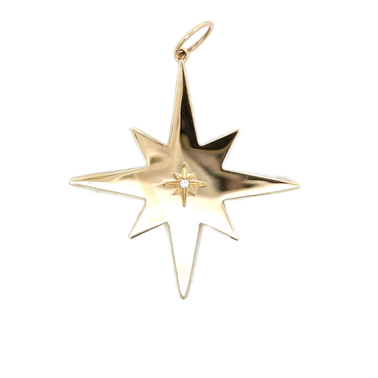 Yellow Gold Eight Point Star Pendant