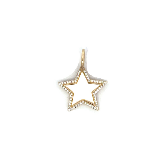 Small Star Pendant with Diamond Border