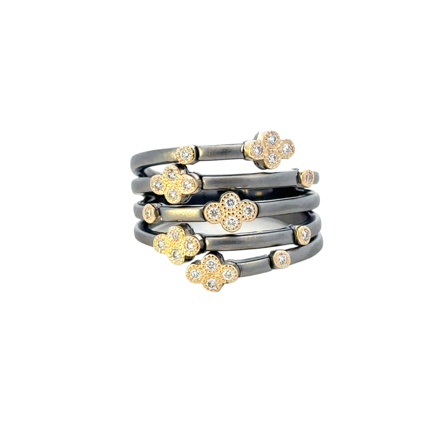 Multi Layer Diamond Cross Accent Ring