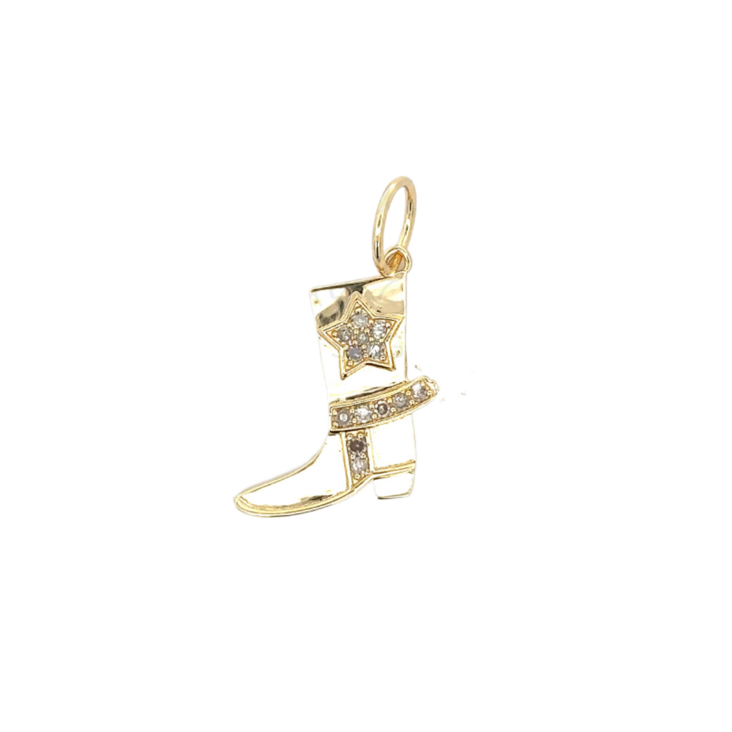 GF Boot Pendant with Pave Accents