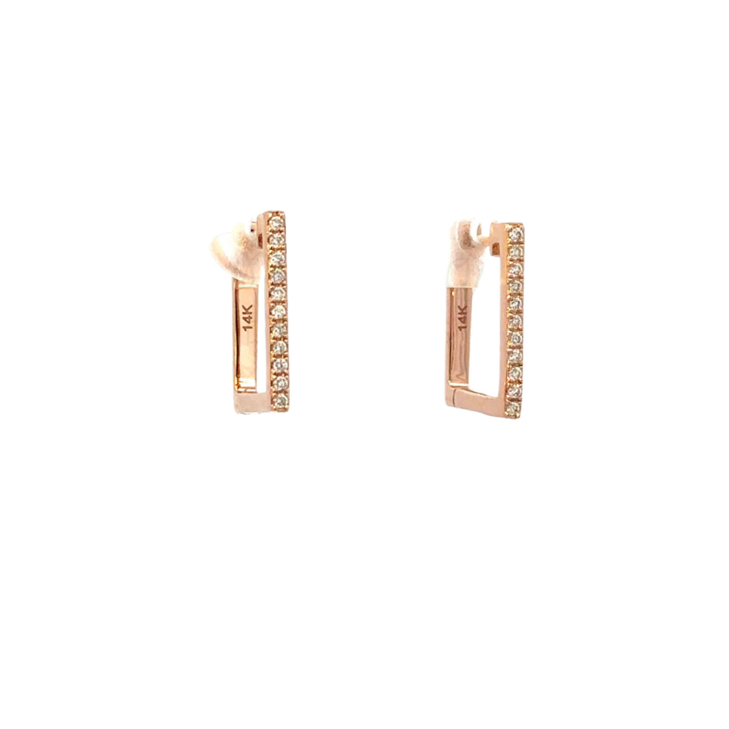 Pave Diamond Rectangle Huggie