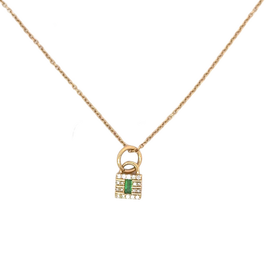 Pave Diamond Locket Necklace with Gemstone Center