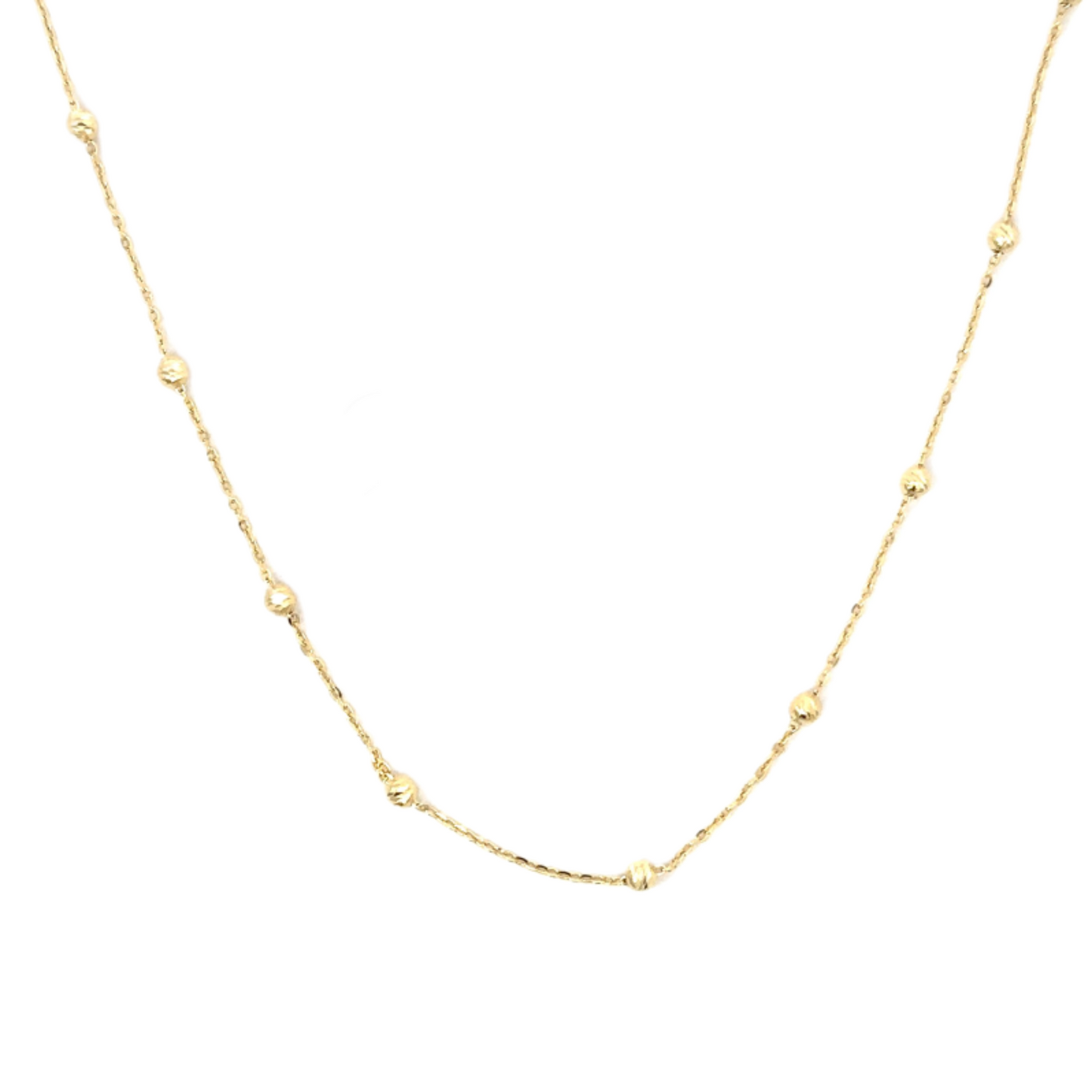 Yellow Gold Saturn Station Bead Necklace