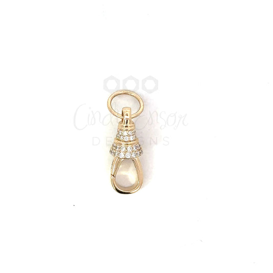 Yellow Gold Vintage Fob Charm with Diamond Accents