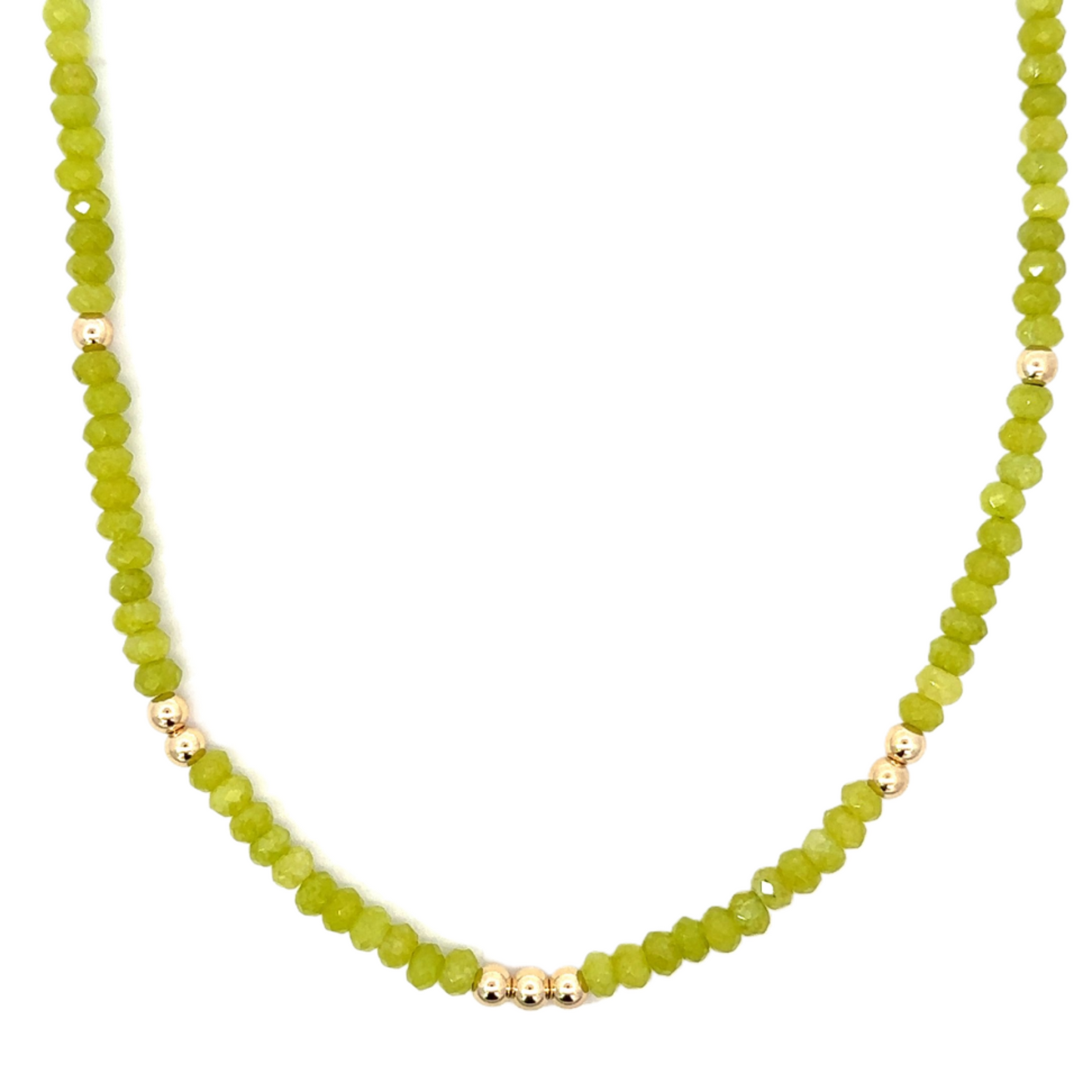 Colored Crystal Bead Necklace with GF Accents