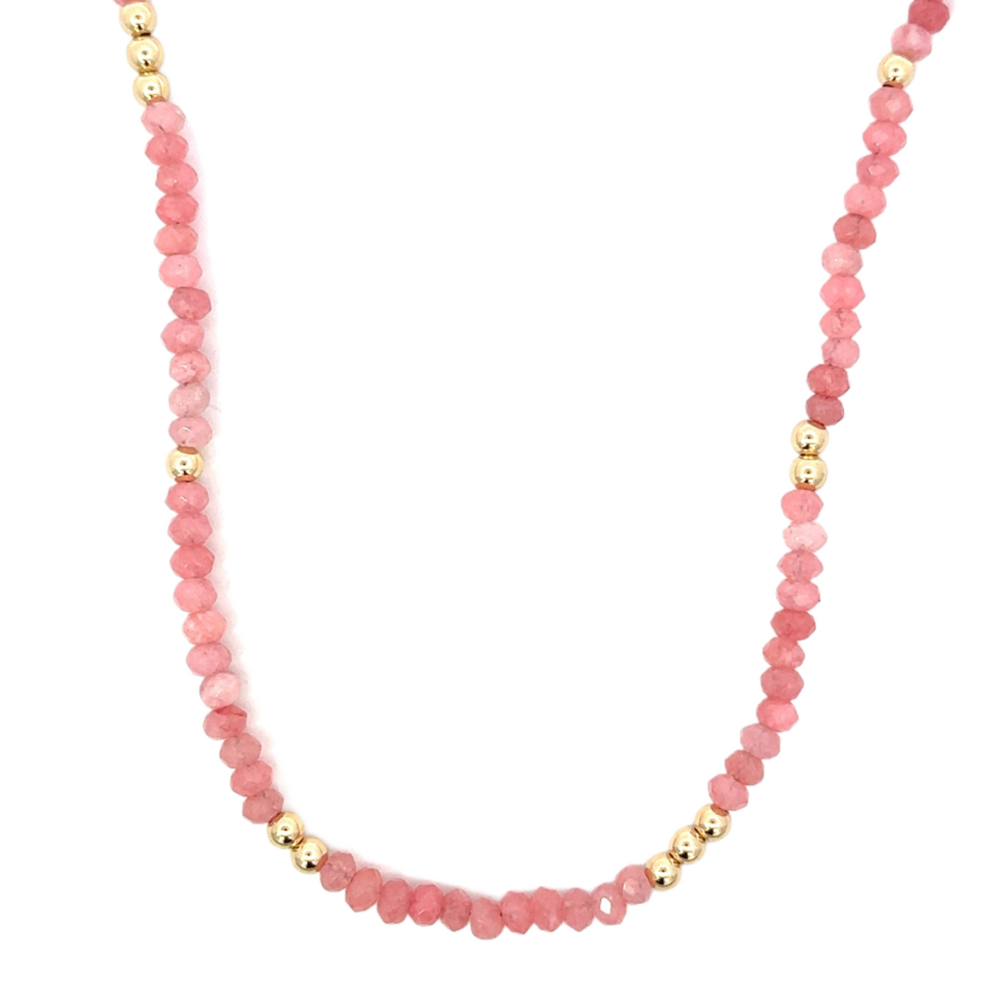 Colored Crystal Bead Necklace with GF Accents