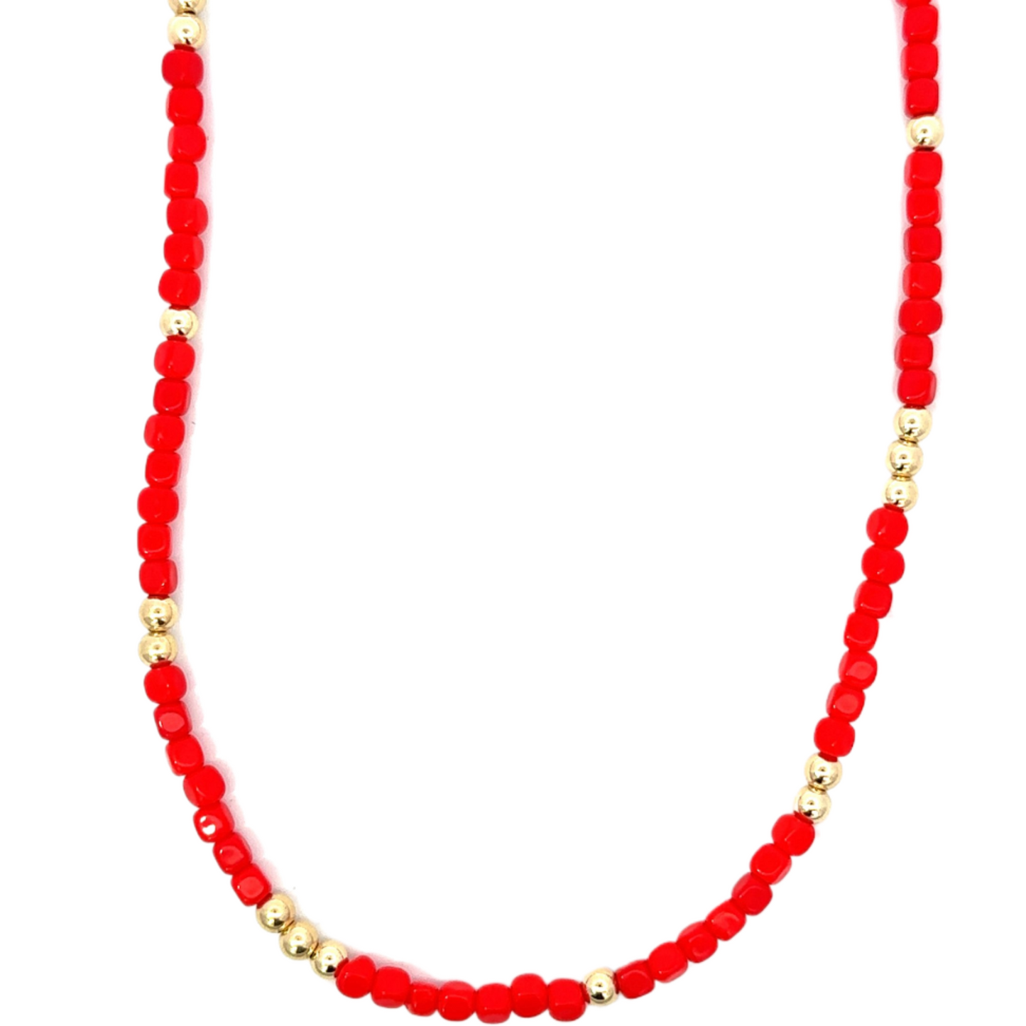 Colored Crystal Bead Necklace with GF Accents