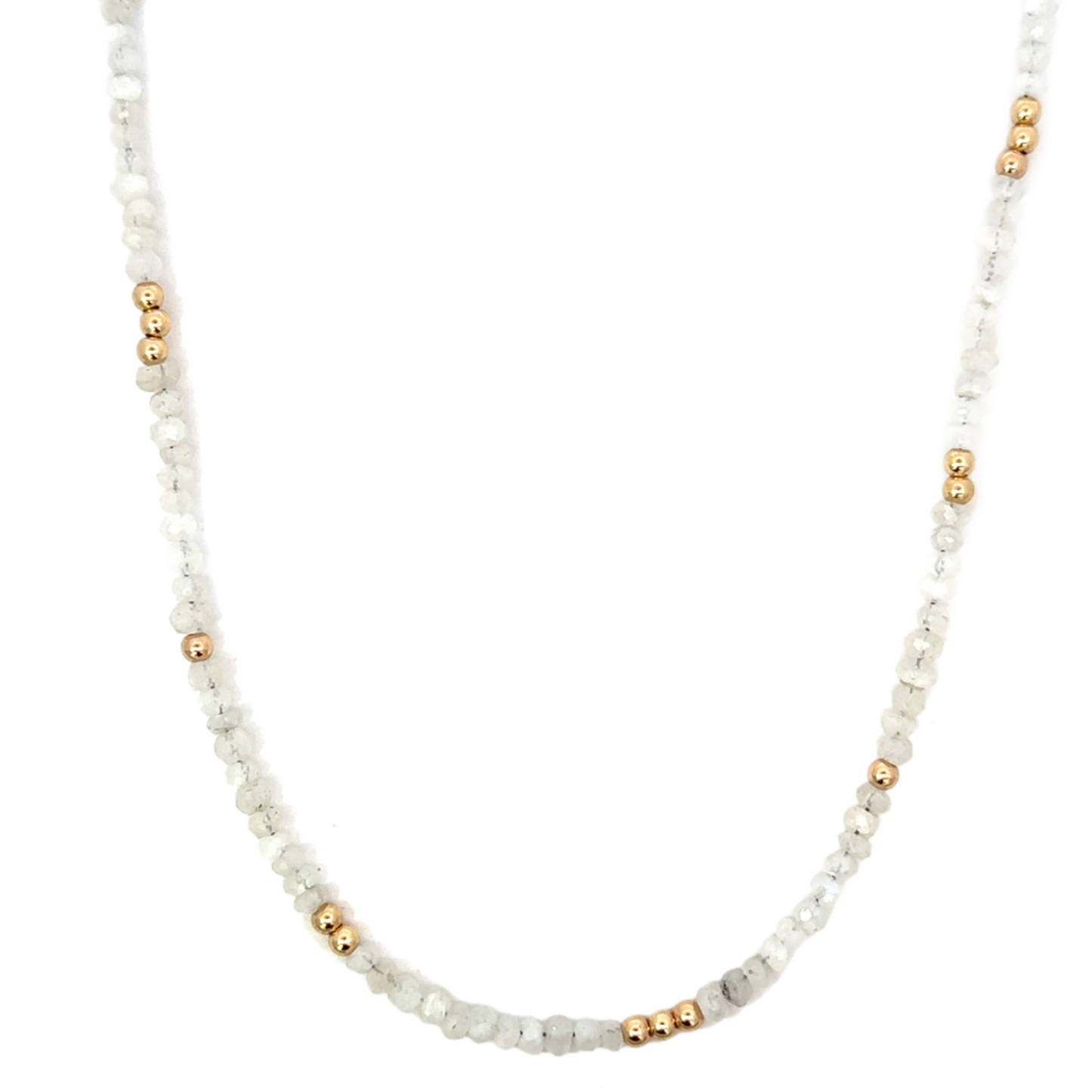 Colored Crystal Bead Necklace with GF Accents