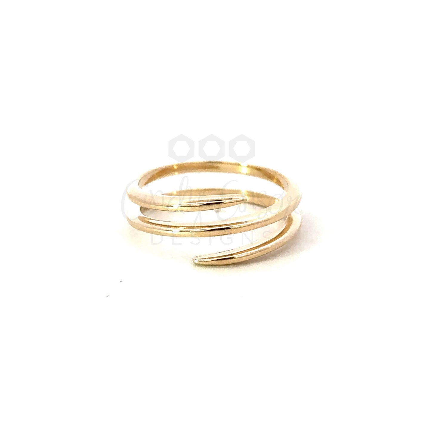 Yellow Gold Thin Continuous Wrap Ring