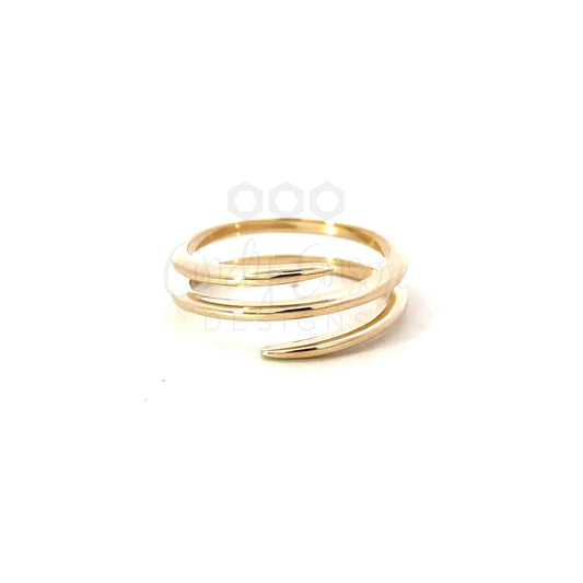 Yellow Gold Thin Continuous Wrap Ring