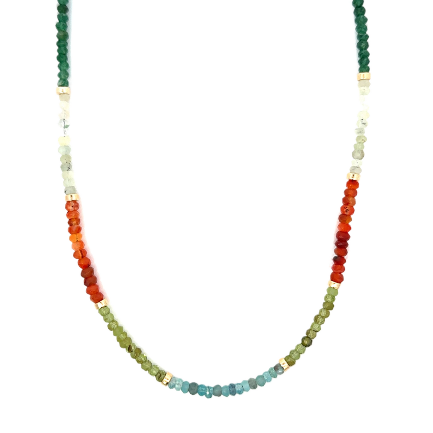 Multi Gemstone Strung Necklace with GF Accents