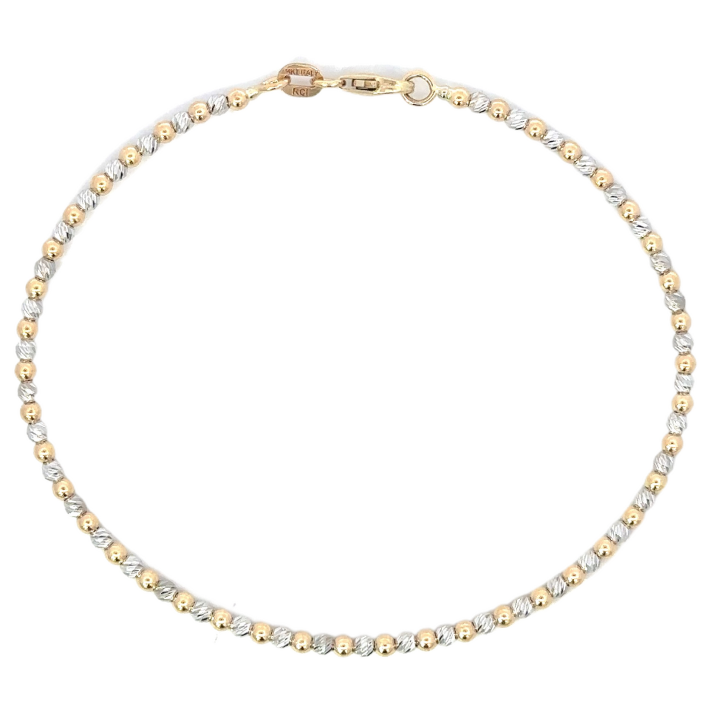 Yellow and White Gold Pallina Bead Bracelet