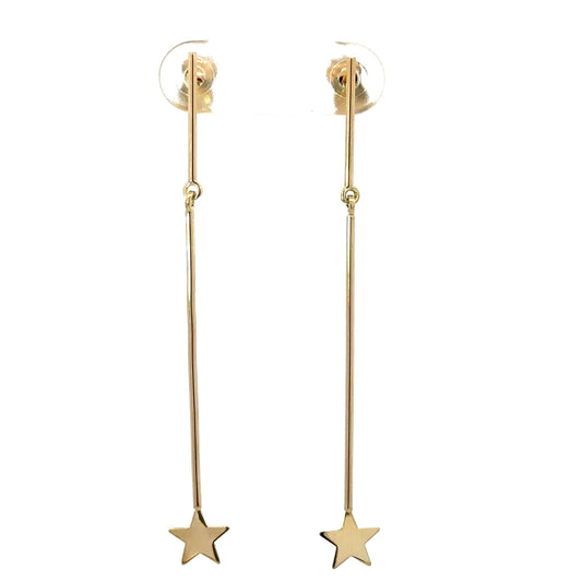 Yellow Gold Star Stick Earring