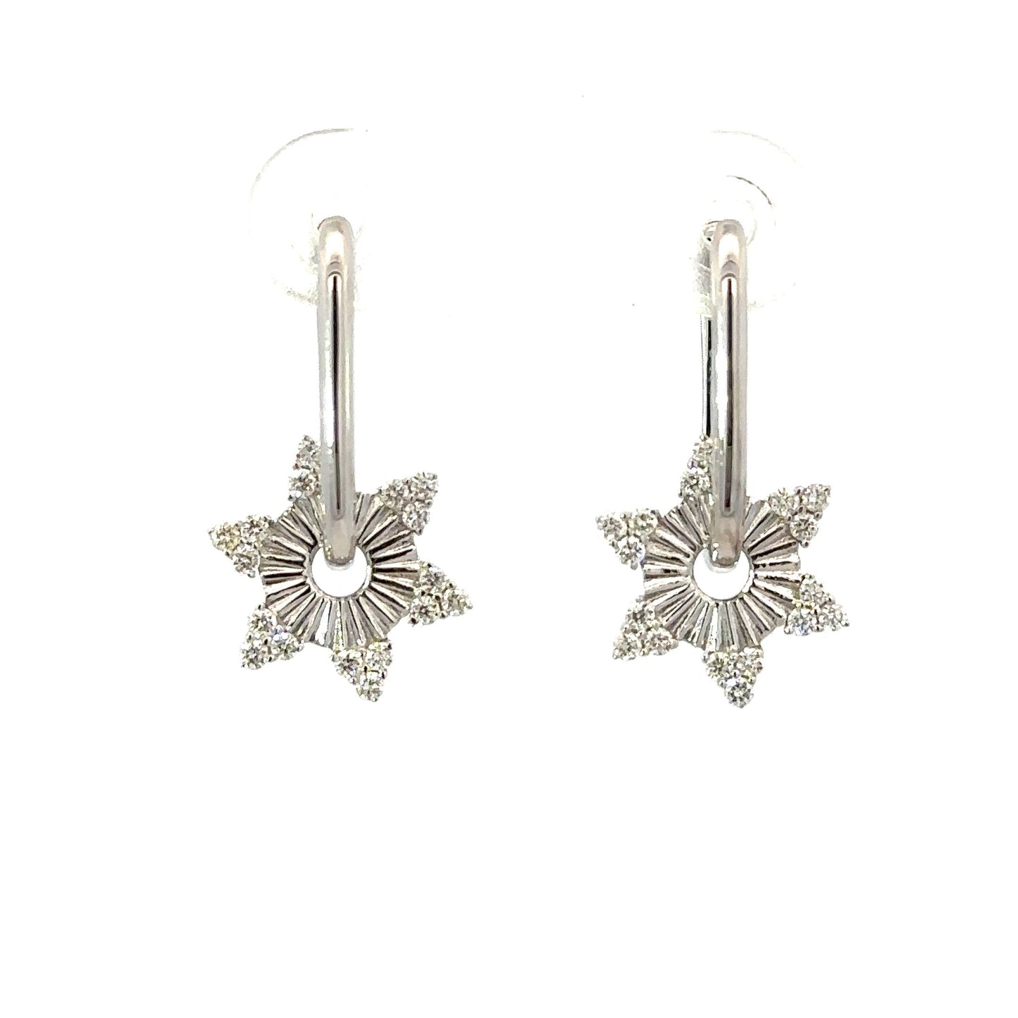 Paper Clip Earring with Pave Star Charm