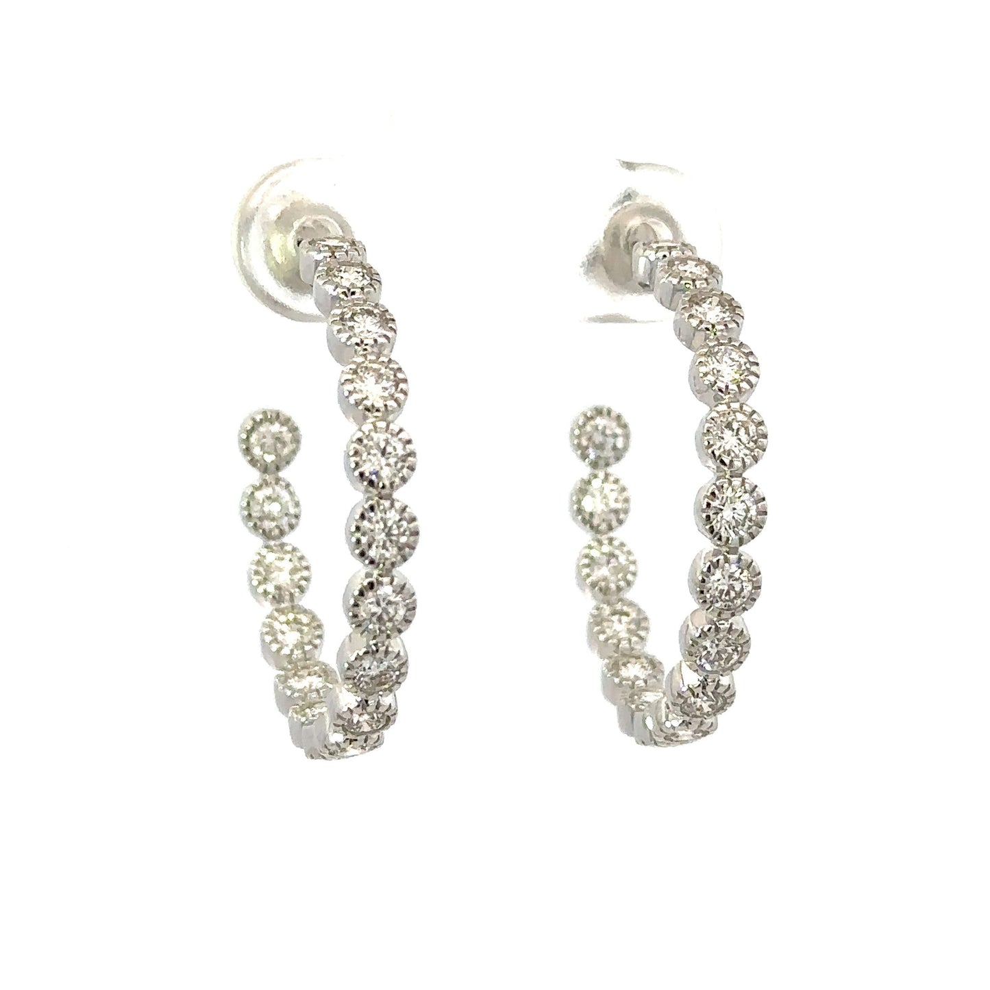 1" Milgrain Diamond Hoop