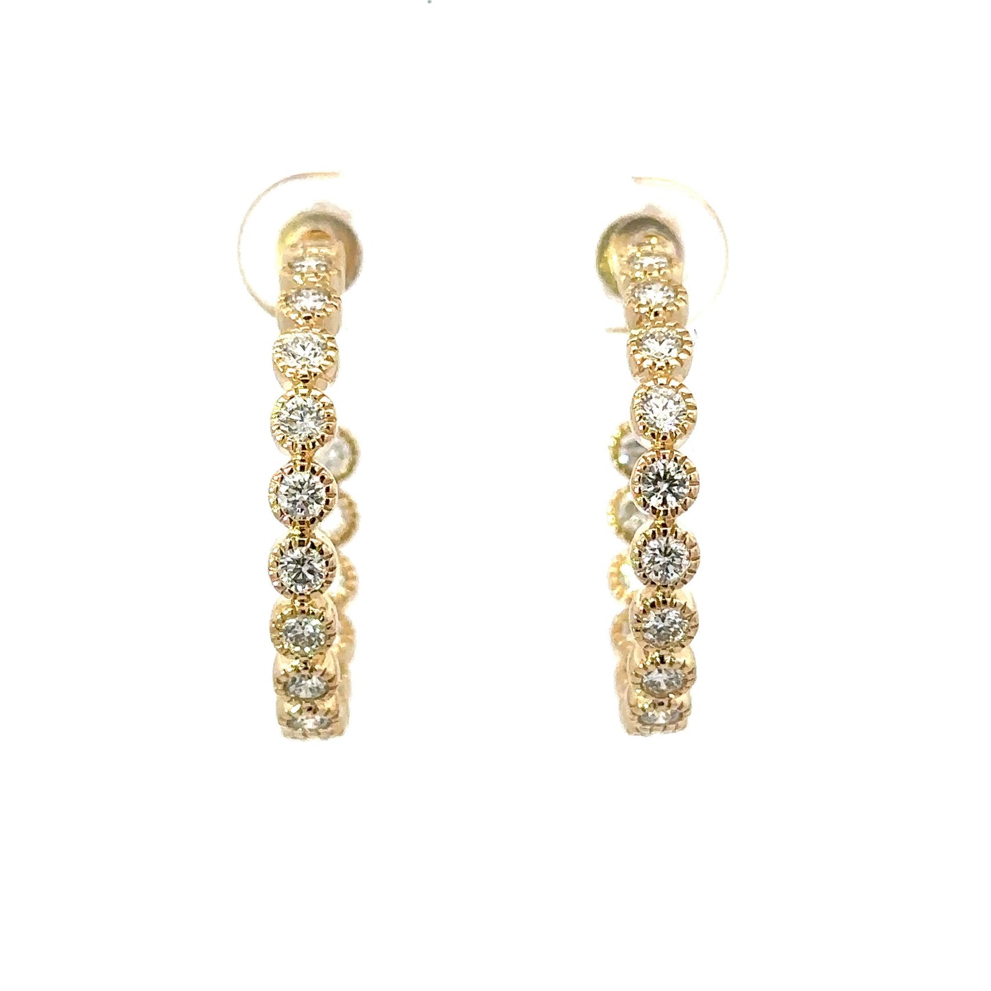 1" Milgrain Diamond Hoop