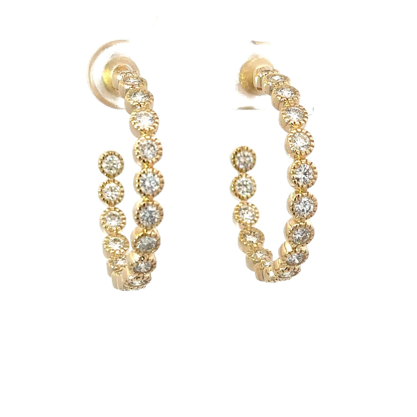 1" Milgrain Diamond Hoop