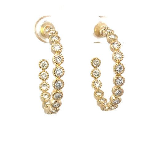 1" Milgrain Diamond Hoop