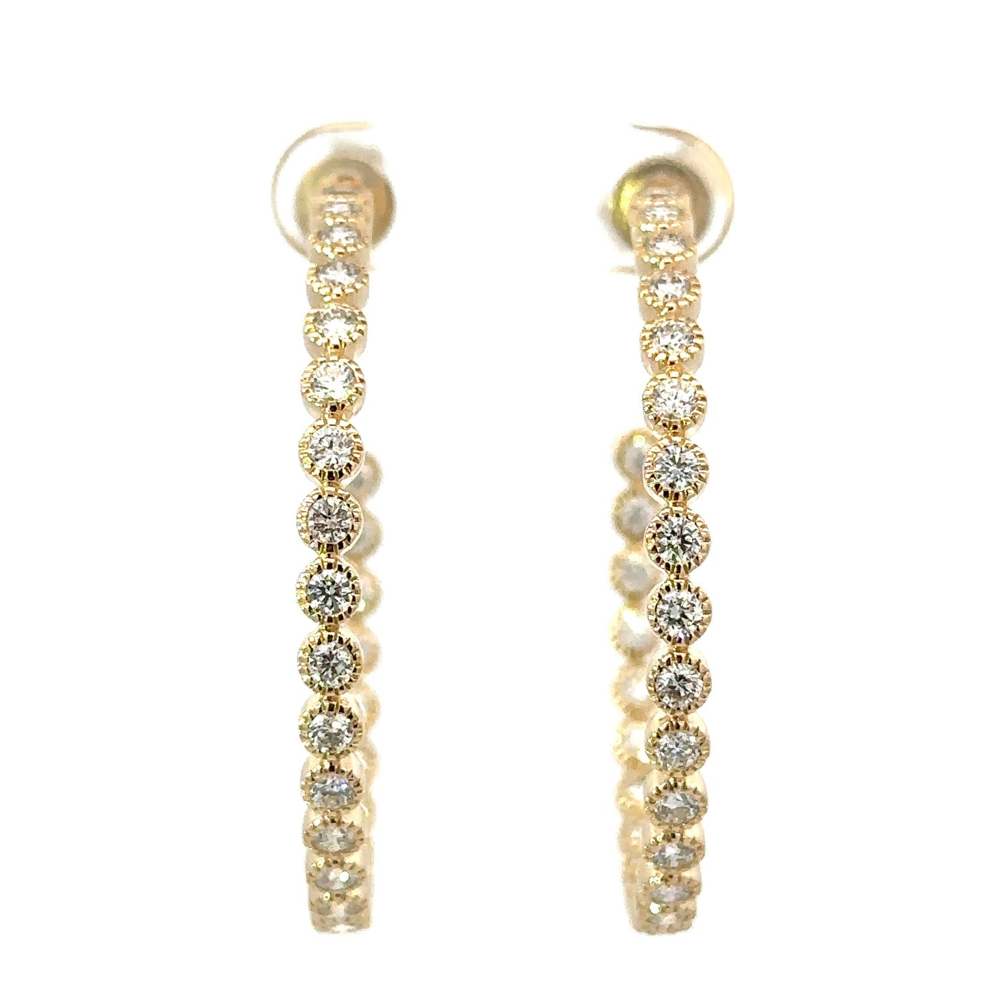 1.5" Milgrain Hoop Earrings