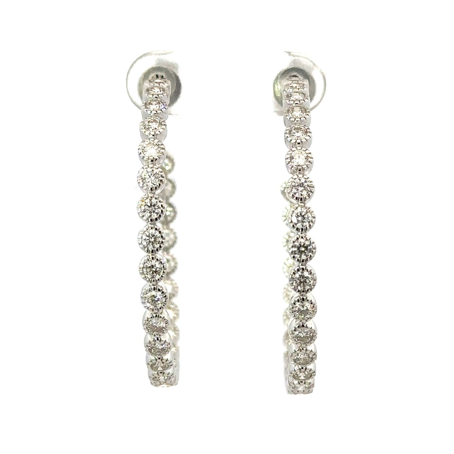 1.5" Milgrain Hoop Earrings