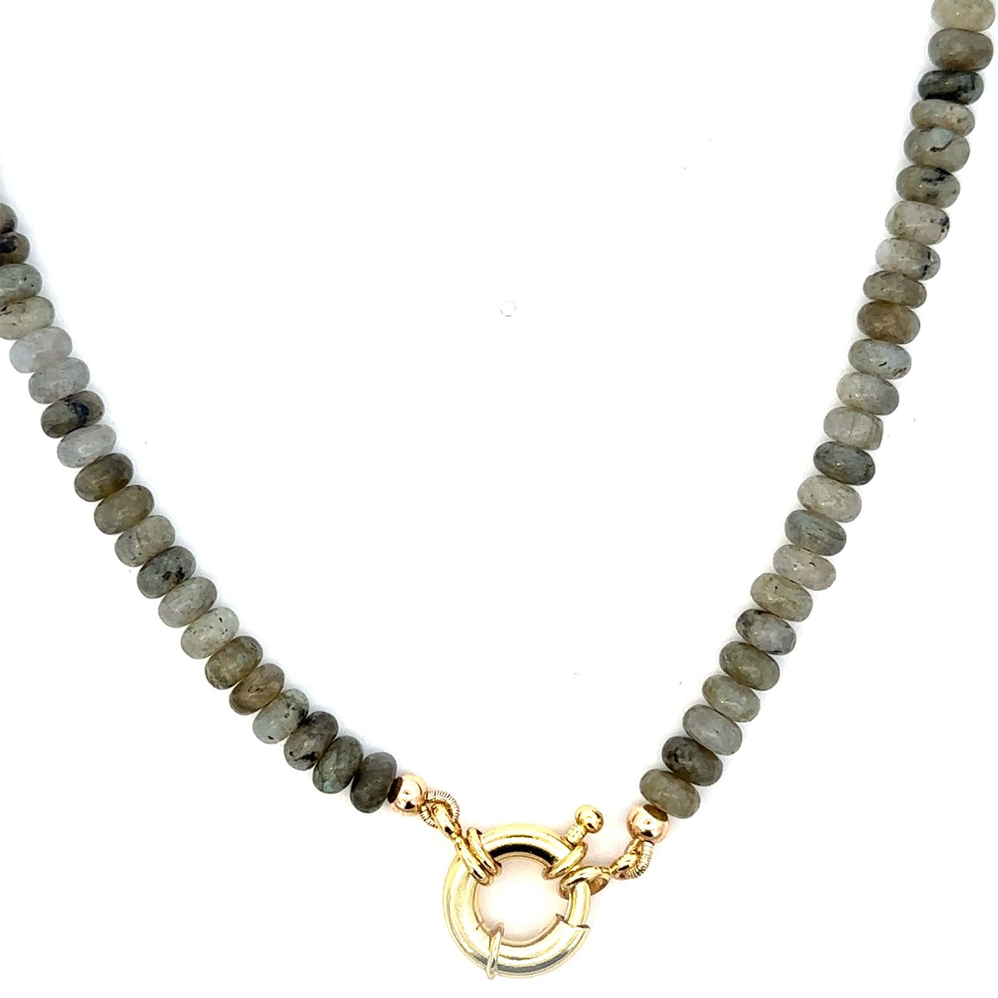 Colored Bead Necklace with Medium Mariner Clasp