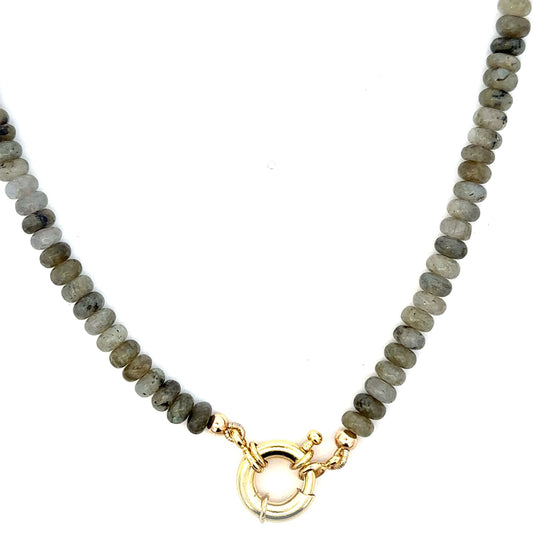 Colored Bead Necklace with Medium Mariner Clasp